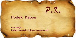 Podek Kabos névjegykártya